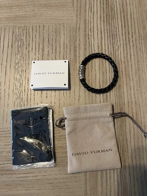 Pulsera de cuero para hombre David Yurman .925 Sterling Foto 1 de 4