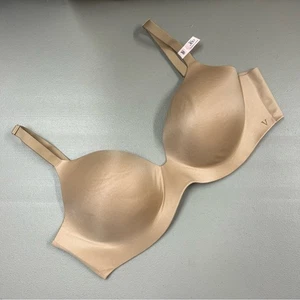 Victoria's Secret Perfect Coverage Nude Beige Tan Bra Lightly Lined Size 36D NWT - Picture 1 of 7