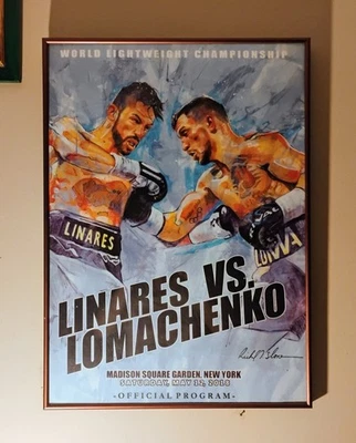 Vasiliy Lomachenko vs Jorge Linares Framed Poster 18x25 Fight Program Cover - Image 1 of 2