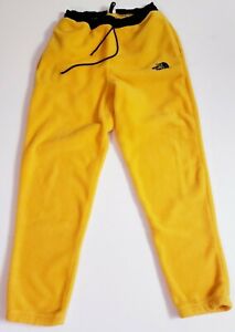 The North Face Vintage 90's Yellow Fleece Black Logo Drawstring Pants! Size M
