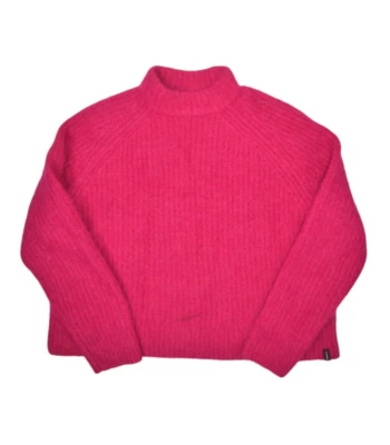 Superdry Suéter Mujer 4 US Rosa Mezcla Lana Alpaca Recortado Raglán Cuello Simulado Foto 1 de 4