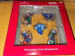 2013 Hallmark DC Super Friends Heroes & Villains Christmas Flat Ornaments NIB