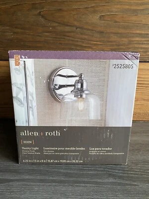 allen + roth  Eden 1-Light Chrome Mid-Century Vanity Light #2525805 - Image 1 of 4