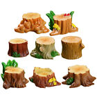  8 Pcs Micro Landscape Small Tree Stump Outdoor Decor Sculpture Bonsai