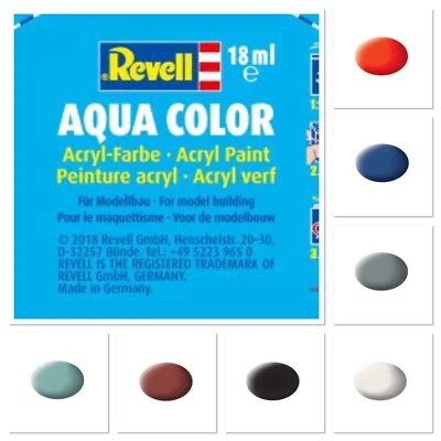 Revell Aqua Color Farben MATT 18ml Töpfchen Acryl Farbsystem (1ml=0,16€)