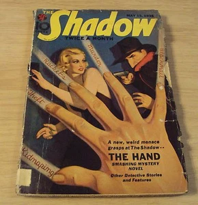 Revista/novela de cómic Pulp Fiction 1938 ~ "La sombra" La mano ~ - Imagen 1 de 4