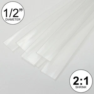 1/2" ID Klar Schrumpfschlauch 2:1 Verhältnis 0,5" Verpackung (6x9" = 4 Fuß) Zoll/Fuß/bis 13 mm - Bild 1 von 6