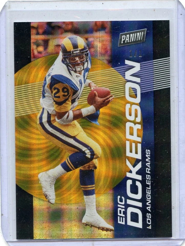 2023 PANINI PLAYER OF THE DAY #75 ERIC DICKERSON "GOLD" #1/1, RAMS, HOF, 031525 - Image 1 of 1