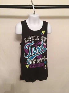 Camisa sin mangas Faded Glory niña novedad negra XL 14-16 - Imagen 1 de 2