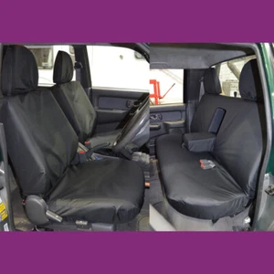 Mitsubishi L200 1996-2006 Black Waterproof Tailored Front and Rear Seat Covers - Picture 1 of 4