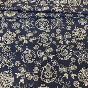 con DECORACIONES NAVIDEÑAS ARCOS SOBRE TELA MARINA 100% ALGODÓN TELA por metro - Imagen 1 de 2