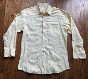 Ermenegildo Zegna Mens Dress Shirt 15.5 39 Yellow Superfine Cotton Made in Spain - Picture 1 of 12