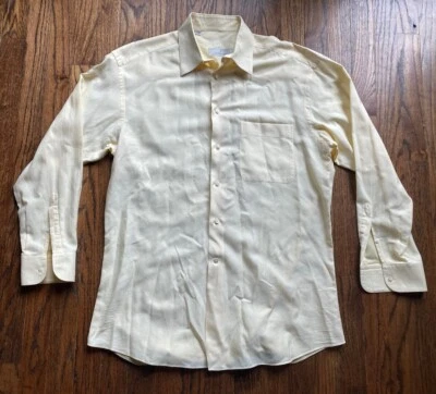 Camisa de Vestir Ermenegildo Zegna Hombre 15.5 39 Amarillo Algodón Superfino Hecha en España Foto 1 de 4