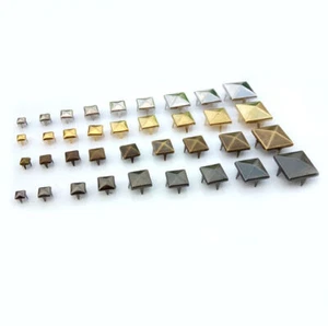 50x Pyramid Brass Cone Claw Studs Rivet Leather Crafts Costume Bags Shoes 4-15mm - Picture 1 of 5