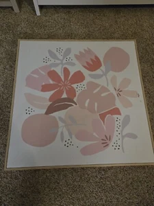 Großes florales Leinwandbild Dekor mit Holzrahmen 30x30 - Bild 1 von 7