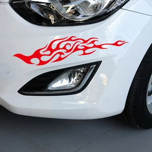 Car Decal Racing Flames 11.5'' Motorcycle Vinyl Bumper Scratch sticker 2pcs CN72 - Imagen 1 de 4