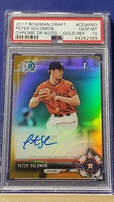 Peter Solomon - 2017 Bowman Chrome Draft Gold Refractor Autograph  PSA 10   - Image 1 of 2