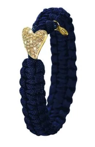 From Soldier to Soldier Navy Gold Plate Swarovski Heart 6.7" & 7.5" - Picture 1 of 5