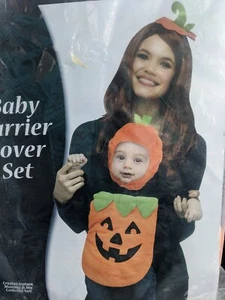 Fun World Pumpkin Baby Carrier Cover Halloween Costume One Size Matching Hat New - Picture 1 of 6