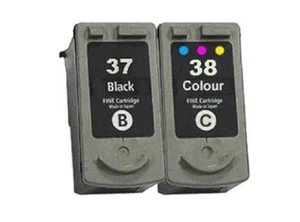 1 X PG37 NEGRO + 1 X TINTA COLOR CL38 PG-37 CL-38 TINTAS RECARGADAS - Imagen 1 de 1