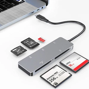 5-Slot SuperSpeed USB-C to CFast/CF/XD/SD/MicroSD Card Reader USB 3.2 Gen1 5Gbps - Picture 1 of 5