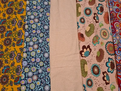 Stoffpaket/ 5x Baumwolljersey 30x70cm für Mützen und Snoods mit Fuchs Neu - Bild 1 von 4