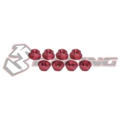 3RACING 3RAC-NS40 4mm Aluminium Locknut Serrated 8pcs 1/10 RC EP FFEVO M4 CAR - Image 1 of 4