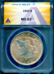 1922 $1 Silver Morgan Dollar MS 62 ANACS # 7880528 + Bonus - Picture 1 of 2