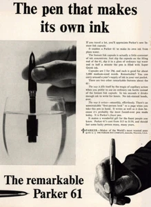 1961 Parker 51 Pen: Makes Its Own Ink Vintage Print Ad - Picture 1 of 1