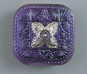 LARGE SQAURE CZECH GLASS BUTTON - Picture 1 of 3