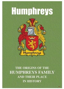Humphreys walisisches Geschichtsheft mit Nachnamen mit historischen Fakten des berühmten Namens - Bild 1 von 2