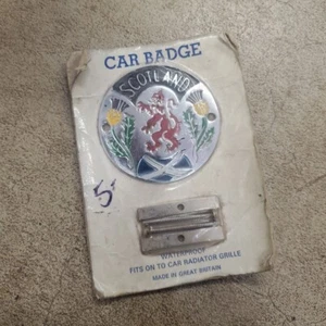 NOS 1970s SCOTLAND RAMPANT LION CAR GRILLE BADGE-SCOTTISH AUTO EMBLEM Vintage - Picture 1 of 3