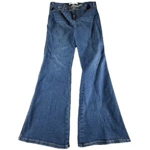 Jeans denim blu firmato Levi Strauss taglia 38x31 Heritage vita alta svasato anni 70 - Foto 1 di 16