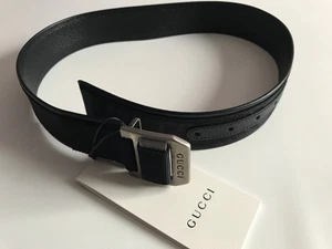 GUCCI BRAD CINTURÓN NUEVO CON ETIQUETA 80CM LARGO NEGRO HECHO EN ITALIA - Imagen 1 de 11