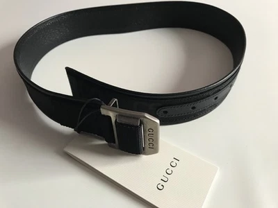 GUCCI BRAD CINTURÓN NUEVO CON ETIQUETA 80CM LARGO NEGRO HECHO EN ITALIA - Imagen 1 de 4