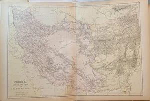 1882 Blackie large map Persia Afghanistan Beloochistan printed color - Picture 1 of 8