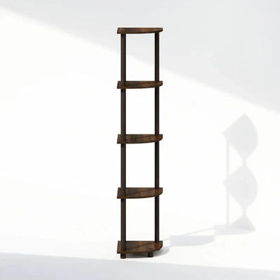 5 Tall Tier Thin Bookshelf Bookcase Vertical Book Shelf For Wall Small Narrow - Image 1 of 4