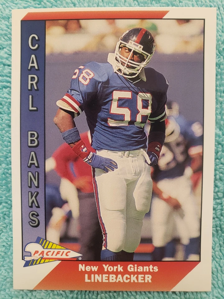 1991 PACIFIC CARL BANKS #340 NEW YORK GIANTS  - Image 1 of 4
