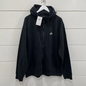 Nike Hoodie Mens 2XL Black Full Zip Swoosh Logo BV2645-010 Sweatshirt New - Picture 1 of 5