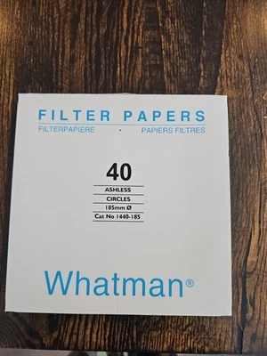WHA1440185 Whatman® Papel de filtro endurecido sin cenizas Grado 40 círculo 1440 185 Foto 1 de 3