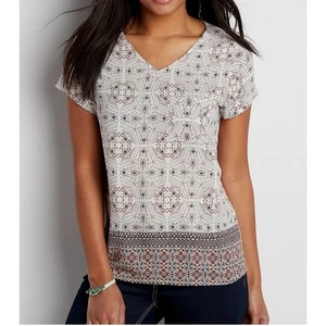 Maurices Bluse mit Reißverschluss hinten im Medaillonprint - Gr. S - Bild 1 von 5