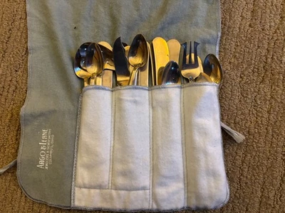 Ottone/bronzo (?) Set posate coltelli e cucchiai da dessert con servizio pezzi - Immagine 1 di 4