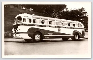 Boston MA Ladies Look Out Finestrino della Linea Grigia Tour Bus Rawdings RPPC - Foto 1 di 2