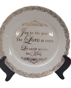 Cracker Barrel Season of Glory "Joy to the World" Decorative Plate Gold Border - Picture 1 of 2