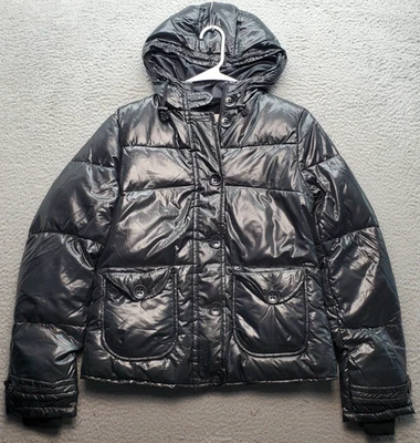 Chaqueta acolchada Bitten by Sarah Jessica Parker para mujer pequeña negra con botones cremallera interior Foto 1 de 4