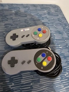 2x Retro Super Nintendo SNES USB Controller Joypads for Win PC Pi Gamepads - Picture 1 of 3