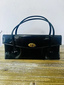 Cartera Rockabilly Vintage Negra L Charol Bolso de Mano Años 60 Punk Rock Formal - Imagen 1 de 8