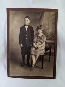 Vintage Foto von 2 Kindern ca. 6,25 x 4,5 cm - Bild 1 von 4