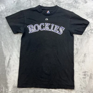 Majestic Colorado Rockies Tulo 2 T-Shirt Uomo Taglia S Maglia Nera MLB - Foto 1 di 7