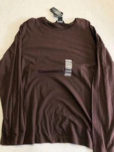 J. Ferrar T Shirt Men's XXL New Brown Long Sleeve Knit Tee - Picture 1 of 5